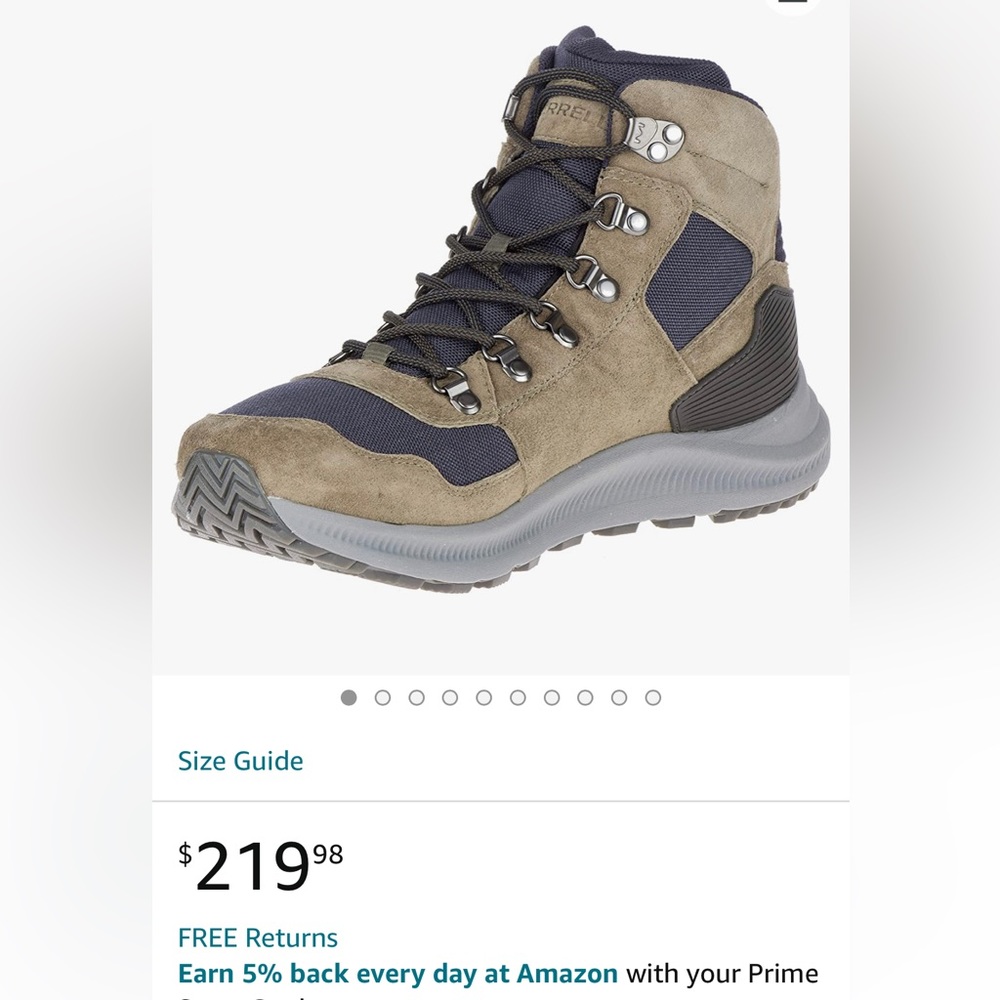 Merrell Men's J84961 Ontario 85 Mid Waterproof Hiking Shoe - Olive size 11